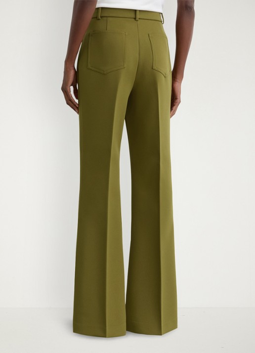 Reiss Priya high waist flared pantalon met steekzakken - achterkant 6 groen