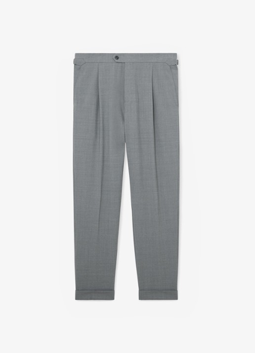Reiss Promise Adjuster pantalon in wolblend met steekzakken - voorkant 2 lichtgrijs
