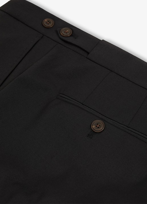 Reiss Promise slim fit pantalon in wolblend - detail 6 zwart