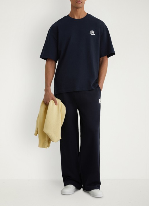 Reiss Rainer T-shirt met borduring - voorkant 6 donkerblauw
