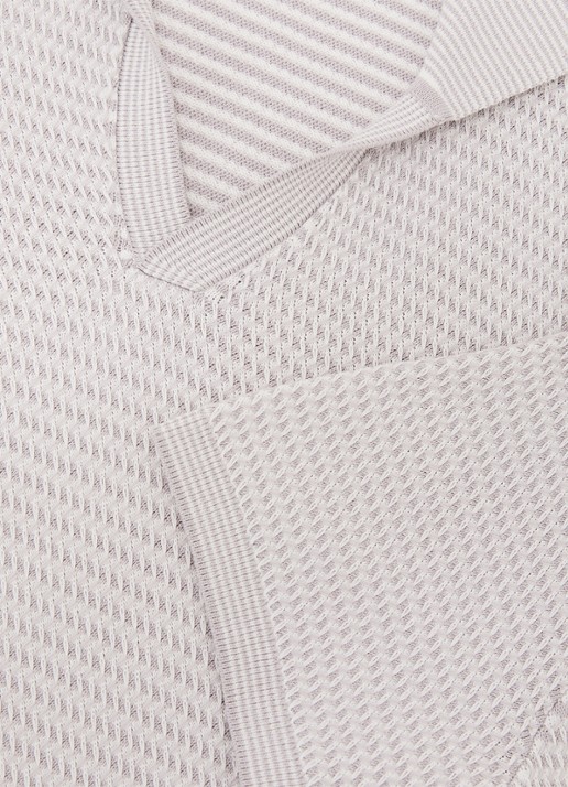 Reiss REDBURY Open-Collar Textured-Knit Polo Shirt - detail 6 soft grey / grijs