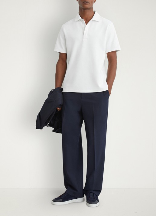 Reiss Reed regular fit polo met wafelstructuur - voorkant 6 white / wit