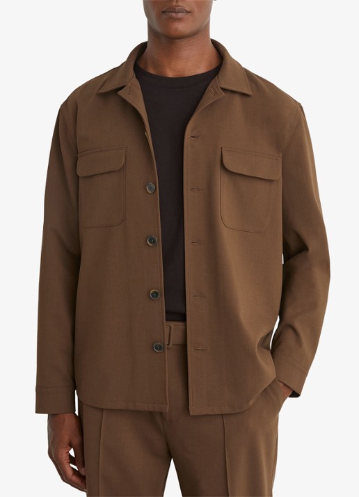 Reiss Regular fit overshirt met borstzak - detail 3 bruin