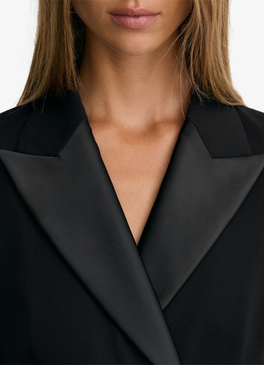 Reiss Remi wide leg blazer jumpsuit - detail black / zwart