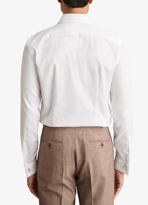 Reiss Remote slim fit overhemd met dubbele manchet - achterkant 3 white / wit