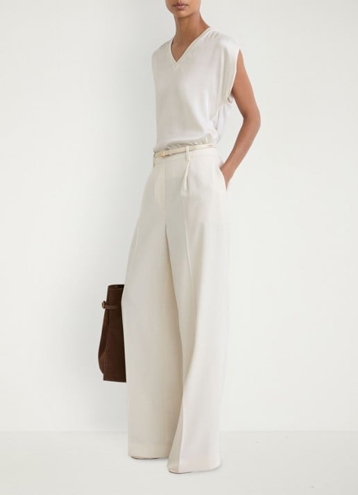 Reiss Renita top in zijdeblend - voorkant 5 wit