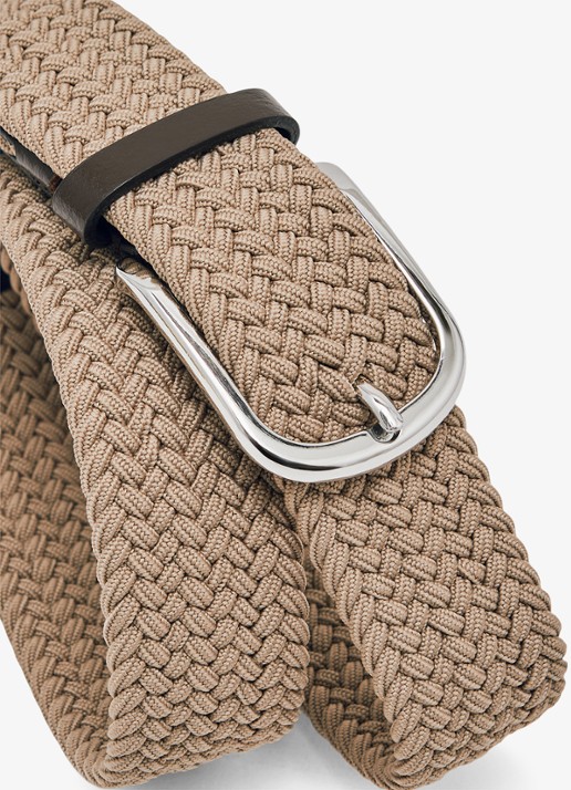 Reiss Riem met leren detail - detail 5 stone / beige