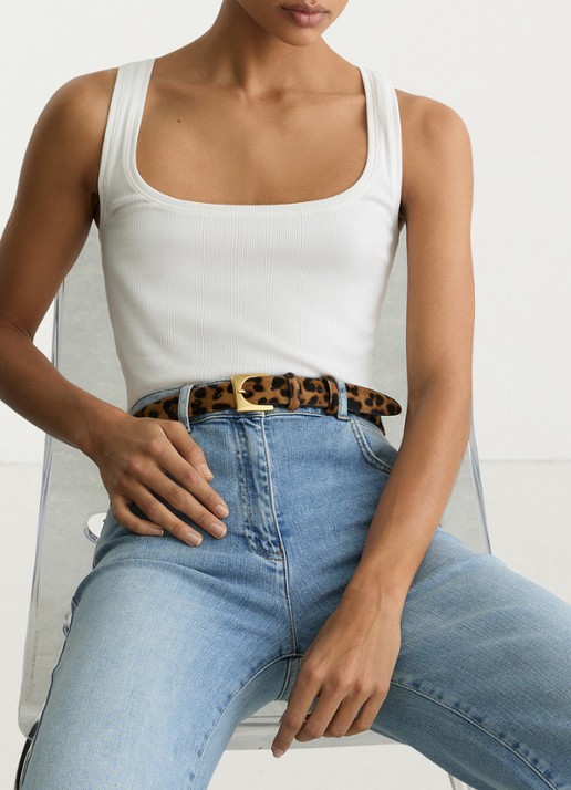 Reiss Riem met panterprint - voorkant 4 lichtbruin