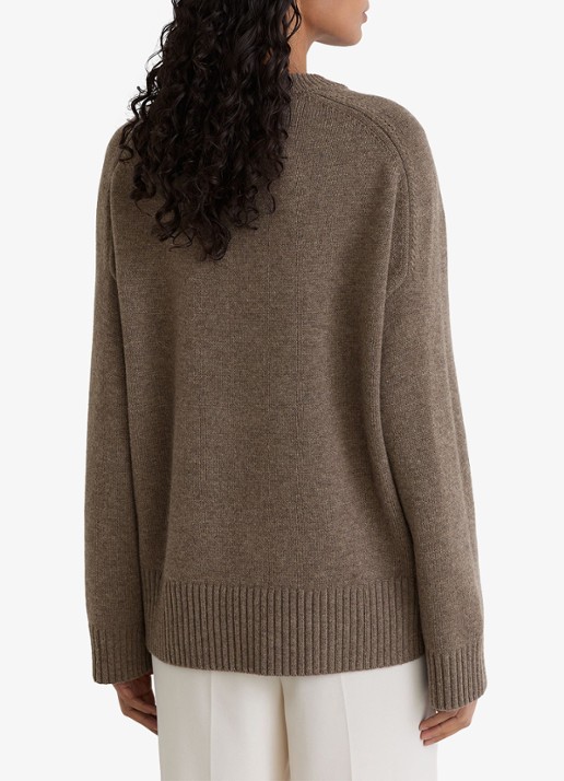 Reiss RILEY fijngebreide trui in kasjmierblend  - achterkant 7 beige