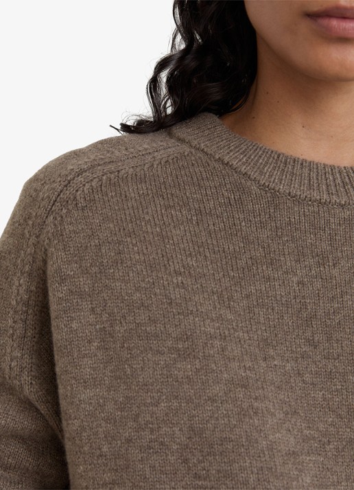 Reiss RILEY fijngebreide trui in kasjmierblend  - detail 3 beige
