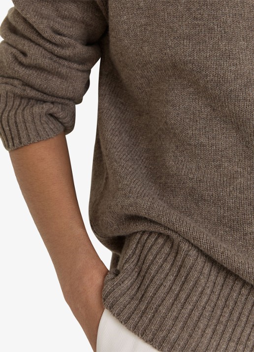 Reiss RILEY fijngebreide trui in kasjmierblend  - detail 4 beige
