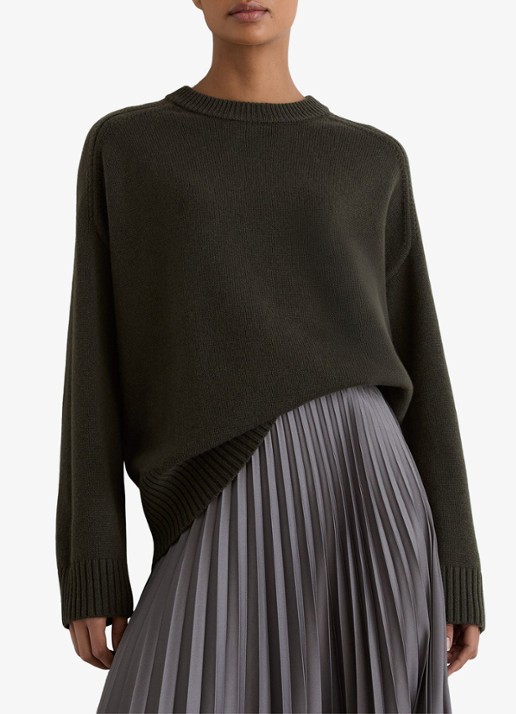 Reiss RILEY fijngebreide trui in kasjmierblend  - detail 4 khaki