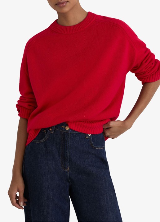 Reiss RILEY fijngebreide trui in kasjmierblend  - detail 4 rood
