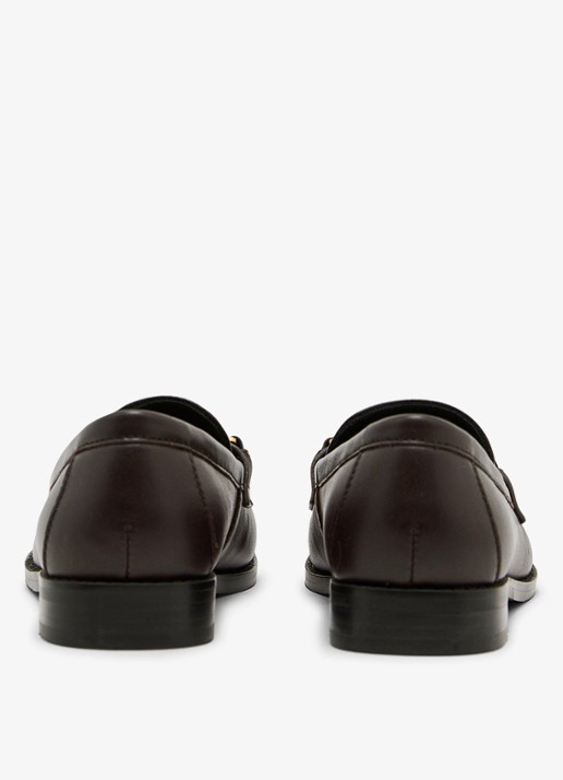 Reiss RITA Leather Hardware-Detail Loafers - achterkant 6 chocoladebruin
