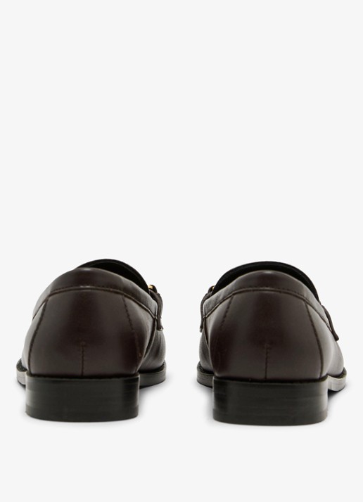 Reiss Rita loafer van suède - achterkant 5 chocoladebruin