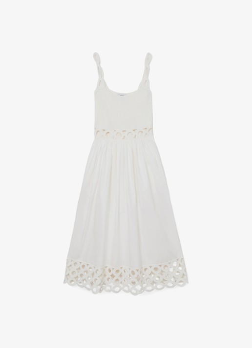Reiss Rite ribgebreide midi jurk met cut-out detail