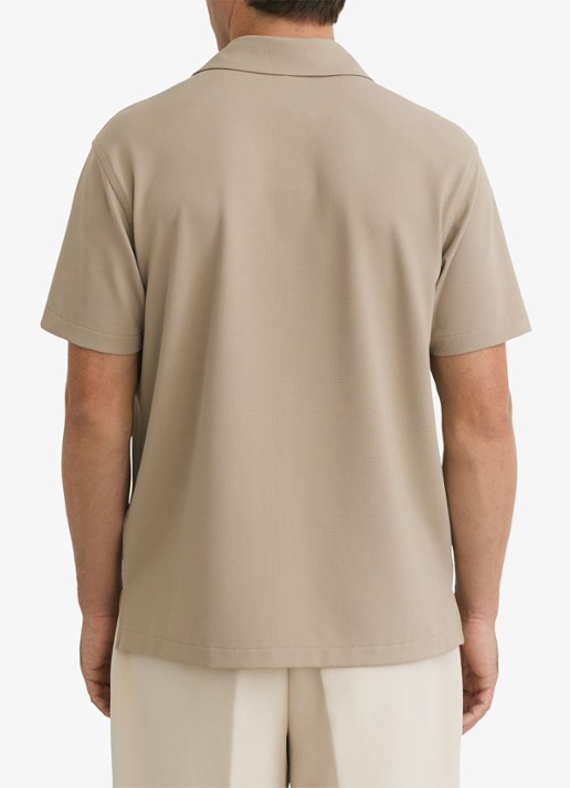 Reiss River regular fit overhemd met structuur - achterkant 6 beige