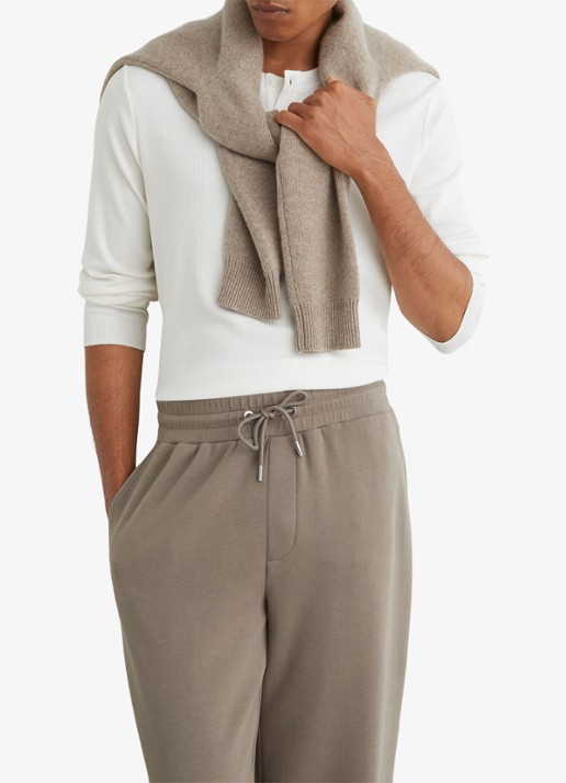 Reiss Rivo straight fit joggingbroek met steekzakken - detail 4 donkerbeige