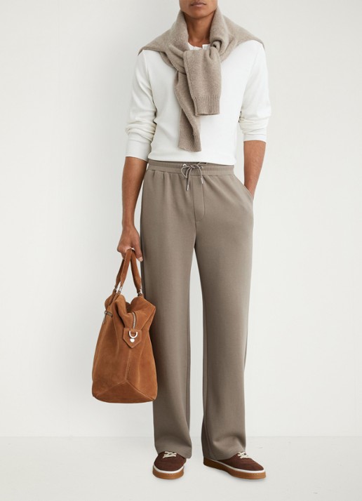 Reiss Rivo straight fit joggingbroek met steekzakken - voorkant 2 donkerbeige
