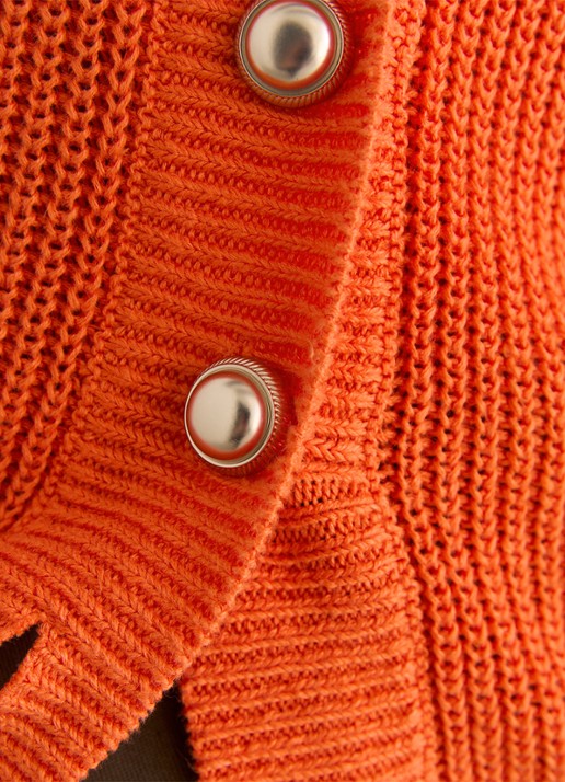 Reiss Robin grofgebreid gilet van linnen - detail 4 oranje