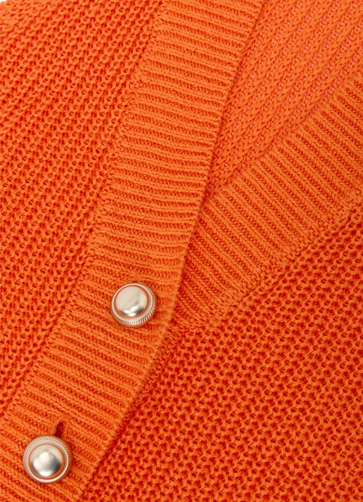 Reiss Robin grofgebreid gilet van linnen - detail 6 oranje