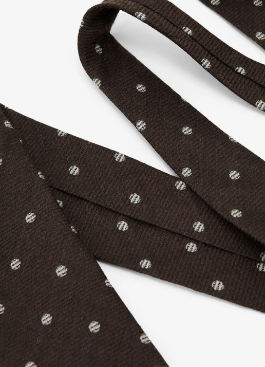 Reiss Rocco stropdas in wolblend - detail 3 chocoladebruin