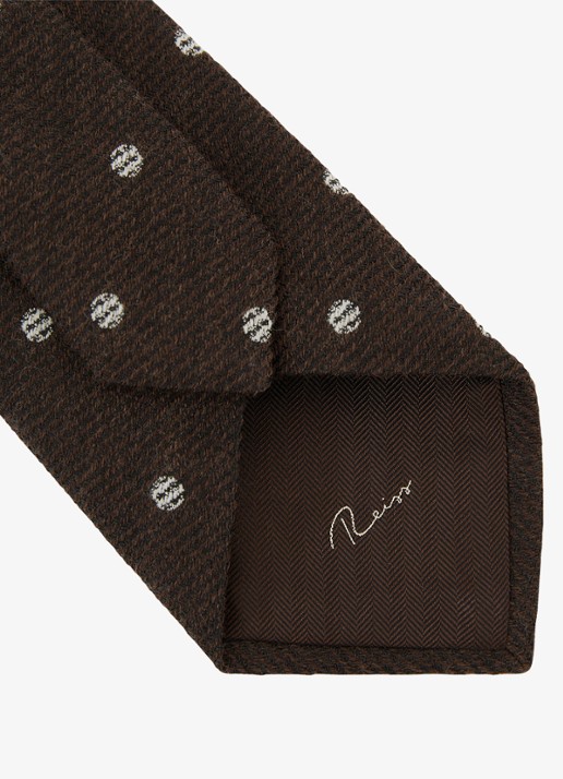 Reiss Rocco stropdas in wolblend - detail 4 chocoladebruin