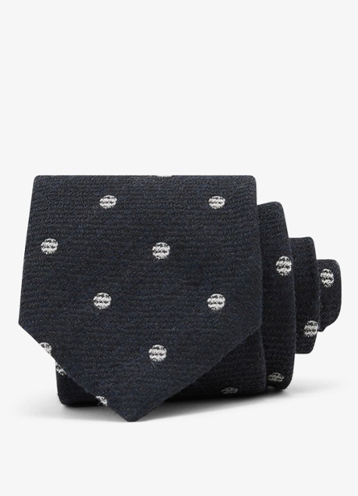 Reiss Rocco stropdas in wolblend - detail 2 navy / blauw
