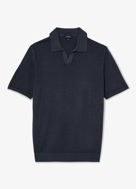 Reiss Rook regular fit polo met structuur - voorkant 5 navy / blauw