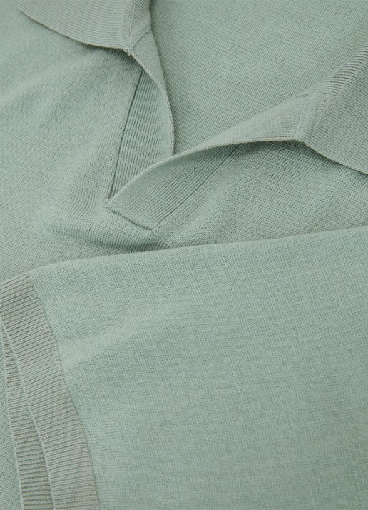Reiss Rook regular fit polo met structuur - detail 4 soft sage green / lichtgroen