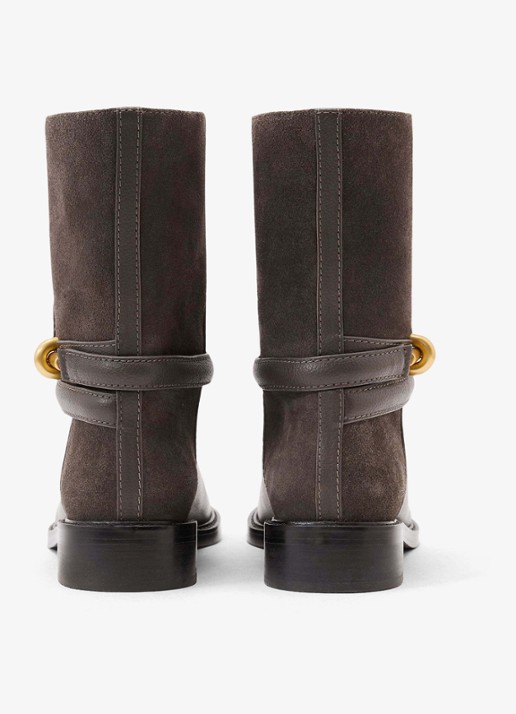 Reiss Rosalee enkellaars met gesp detail - achterkant 6 donkerbruin