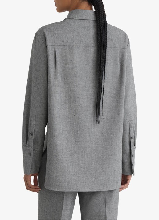 Reiss Rosaria blouse met afneembare stropdas - achterkant 5 donkergrijs