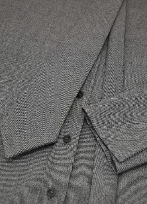 Reiss Rosaria blouse met afneembare stropdas - detail 4 donkergrijs