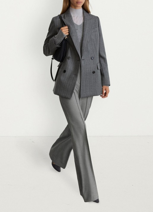 Reiss Rosaria high waist flared fit pantalon met steekzakken - detail 2 grijs