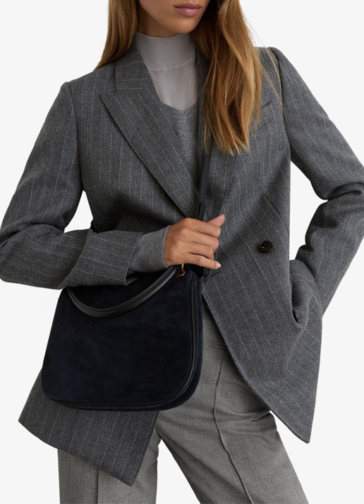 Reiss Rosaria high waist flared fit pantalon met steekzakken - detail 4 grijs