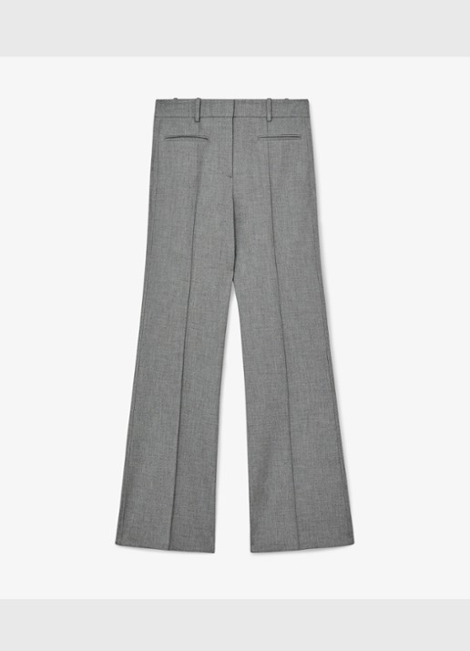 Reiss Rosaria high waist flared fit pantalon met steekzakken - voorkant 6 grijs