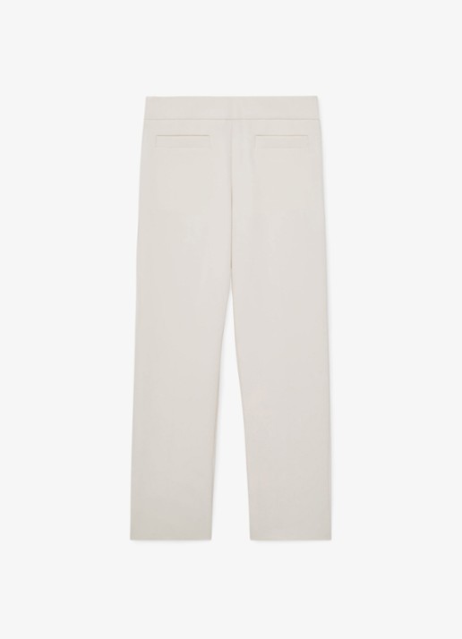 Reiss Rosemary high waist straight fit pantalon - voorkant creme