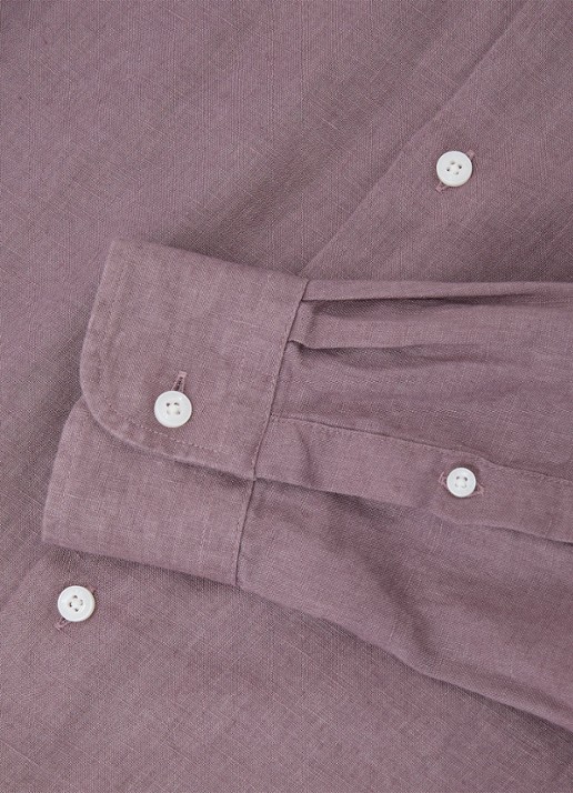 Reiss Ruban regular fit overhemd van linnen - detail 5 paars