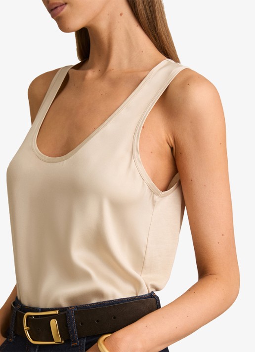 Reiss Ruby top van zijde - detail 5 naturel
