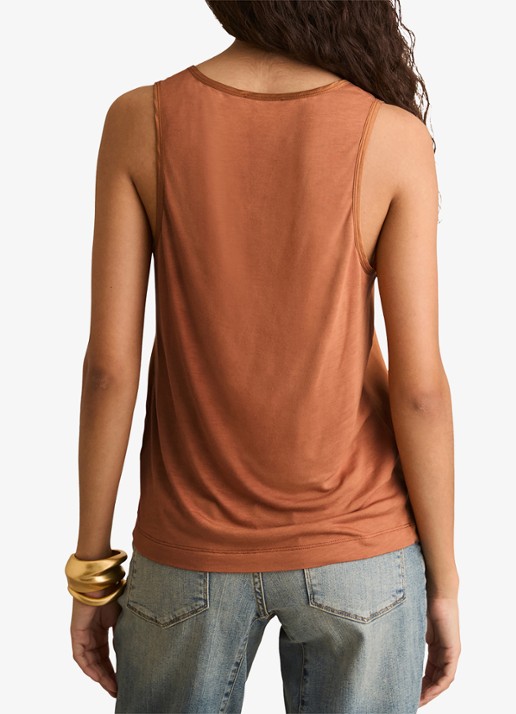 Reiss Ruby top van zijde - achterkant bruin