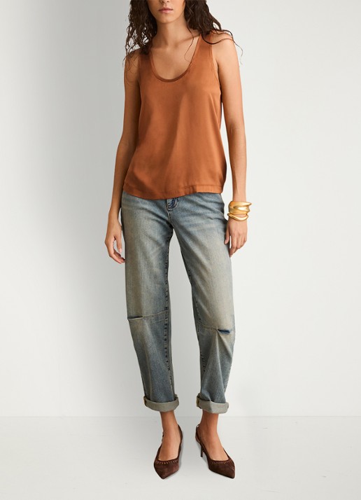 Reiss Ruby top van zijde - voorkant 3 bruin