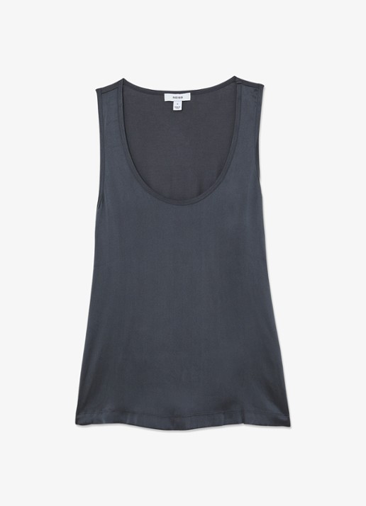 Reiss Ruby top van zijde - voorkant 5 blauw
