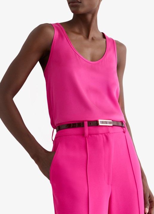 Reiss Ruby top van zijde - detail 2 roze