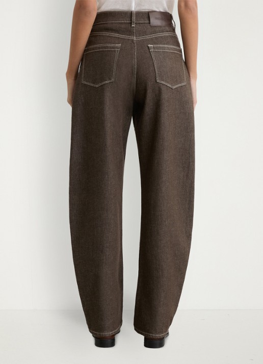 Reiss Sabel high waist tapered fit jeans met steekzakken - achterkant 3 bruin