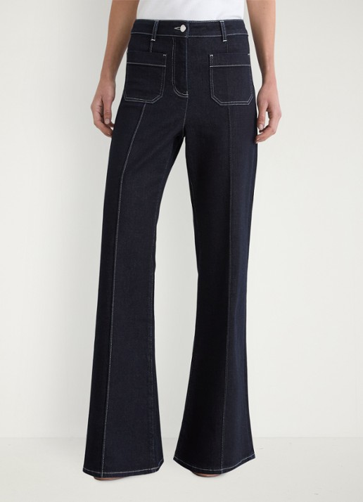 Reiss Sakura high waist flared jeans  - detail 2 staalblauw