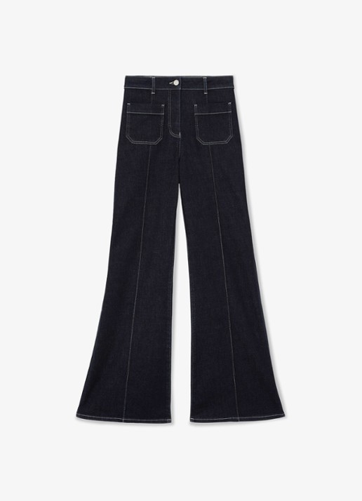 Reiss Sakura high waist flared jeans  - voorkant 5 staalblauw
