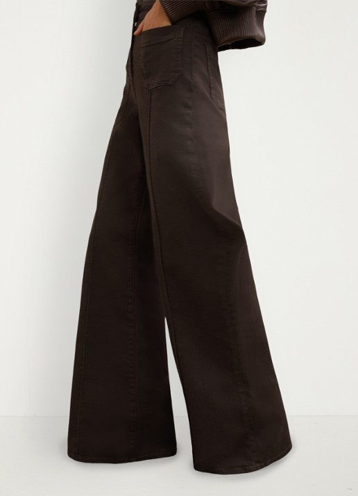 Reiss Sakura high waisted flared jeans met steekzakken - detail 5 donkerbruin