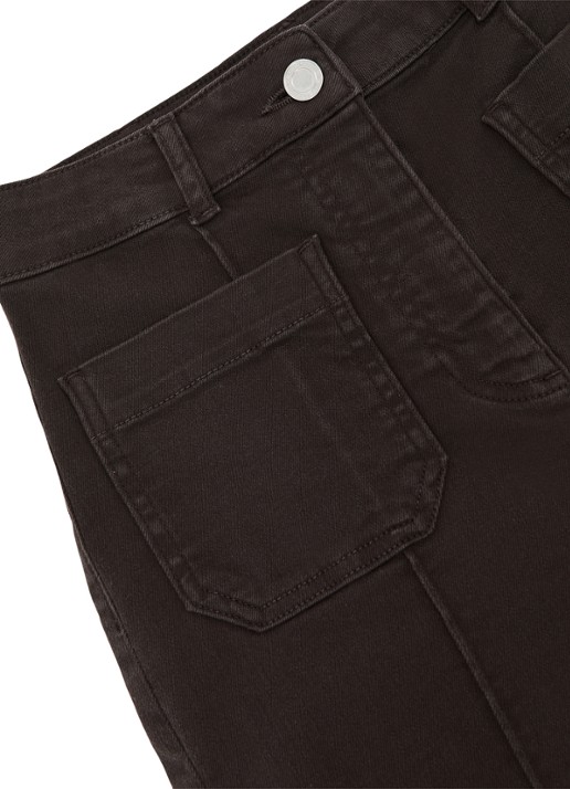 Reiss Sakura high waisted flared jeans met steekzakken - detail 7 donkerbruin