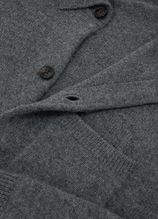Reiss Saltash vest van kasjmier - detail 4 grijsmele
