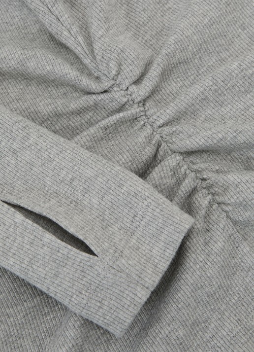 Reiss SANDRINE Cotton-Stretch V-Neck Ruched Top - detail 6 grijs